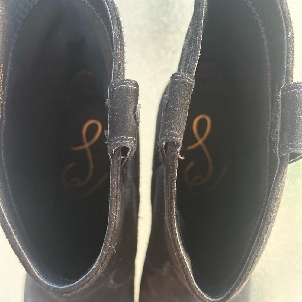 Sam Edelman Moe Spoon Black Suede Booties 7M NWOB - Picture 5 of 12